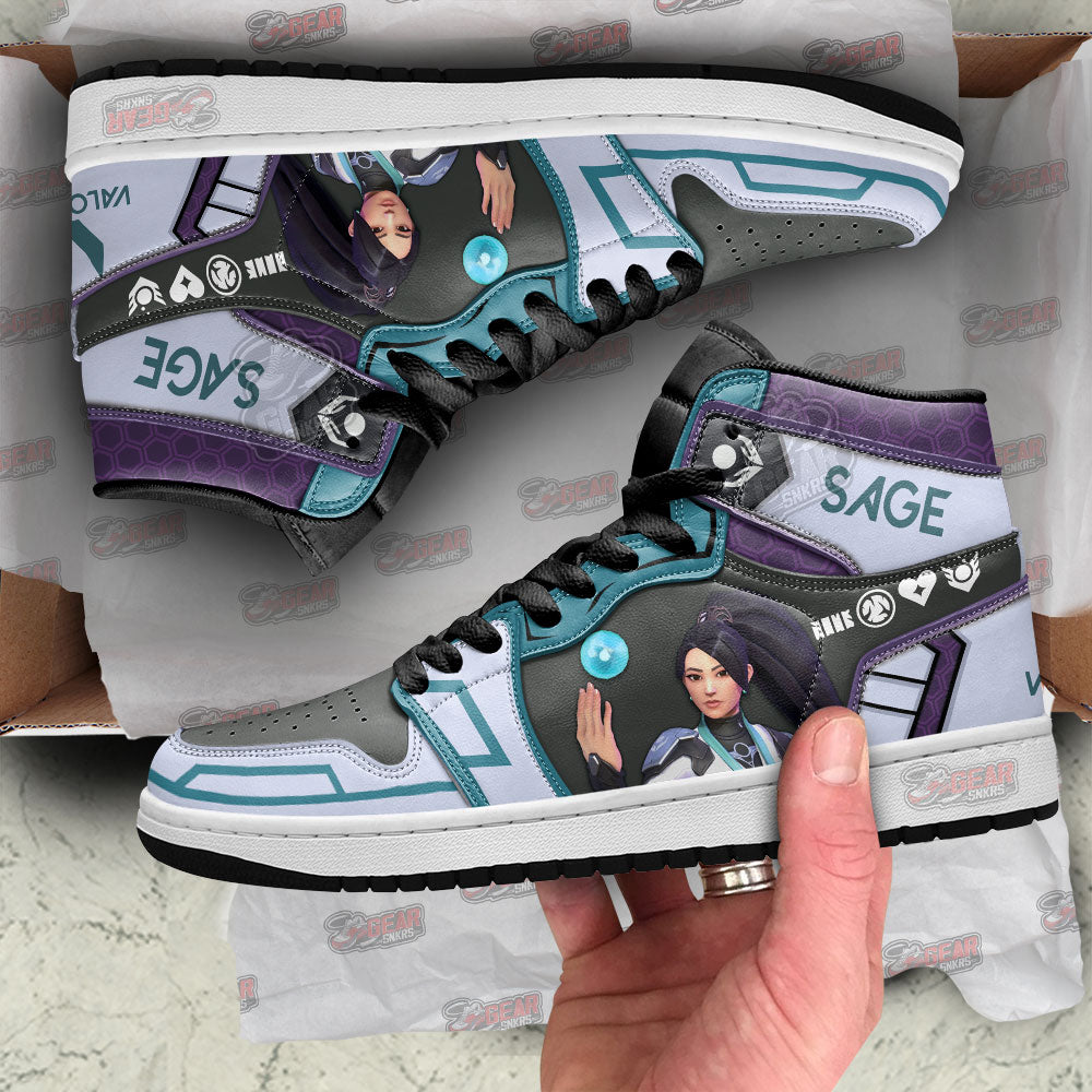 Sage Valorant Agent JD Sneakers Shoes For Gamer, Air Jordan Hightop