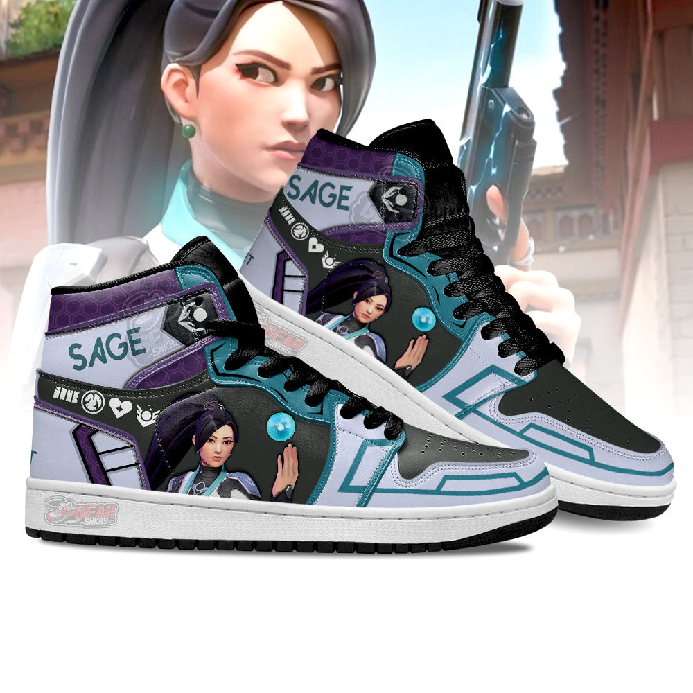 Sage Valorant Agent JD Sneakers Shoes For Gamer, Air Jordan Hightop