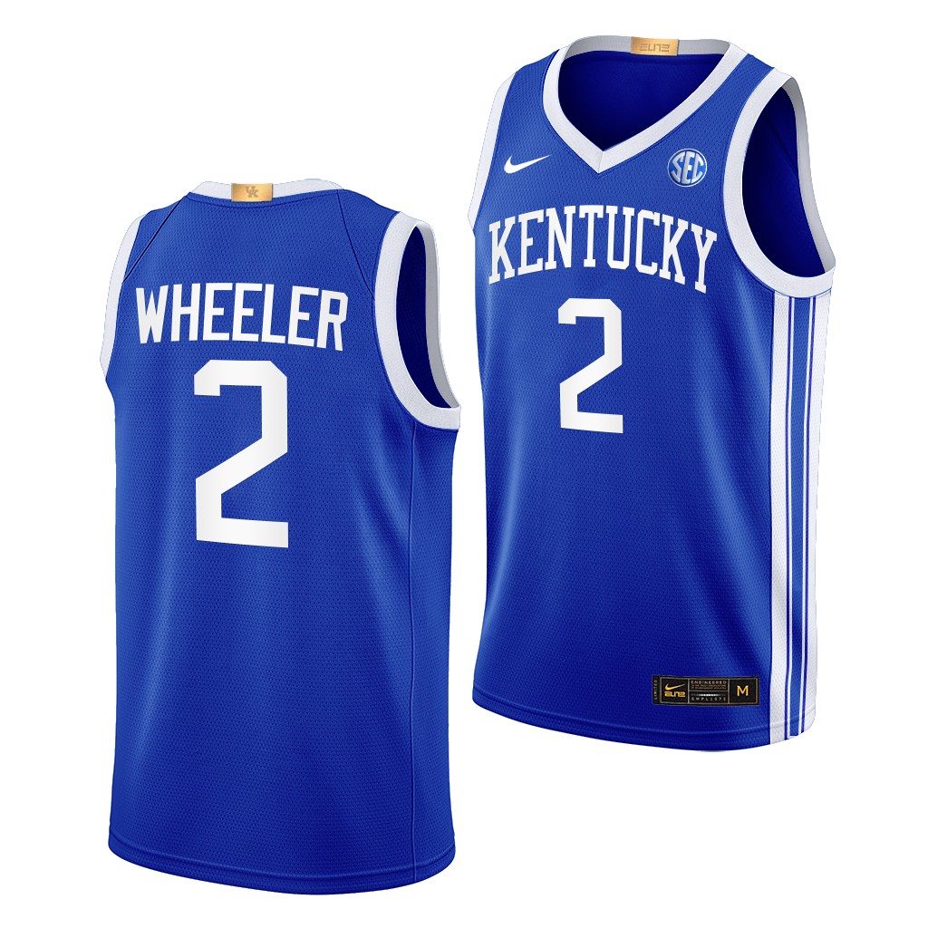 Sahvir Wheeler Kentucky Wildcats #2 Blue Away Jersey 2022-23 Elite