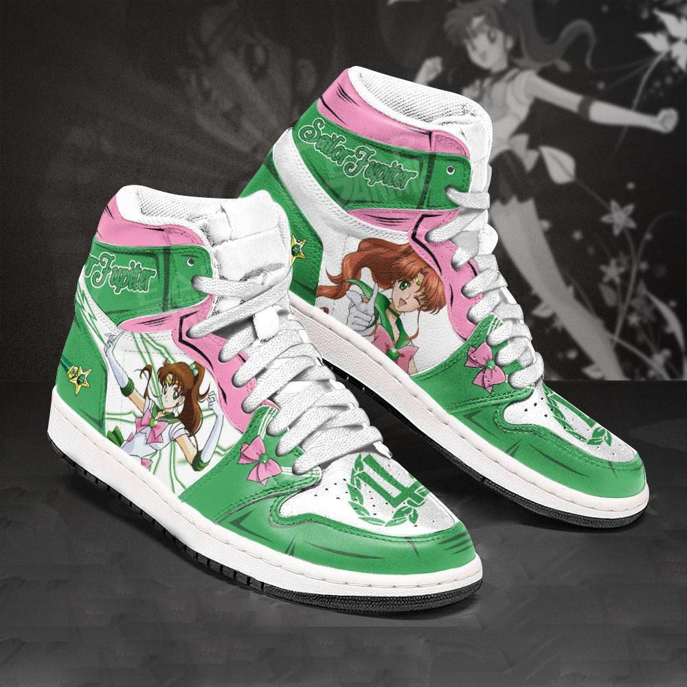 Sailor Jupiter Sailor Moon Anime 1 High Top Air Jordan Sneaker, Air Jordan Hightop