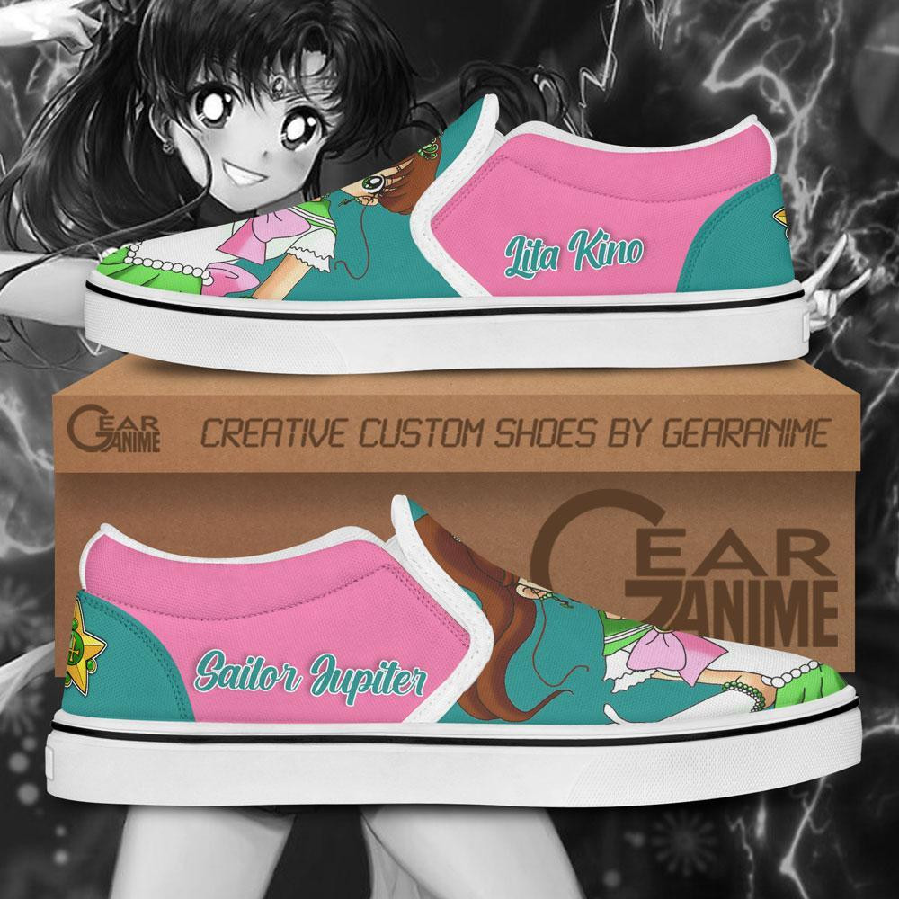 Sailor Jupiter Slip-On Shoes Canvas Sailor Anime Custom Shoes
