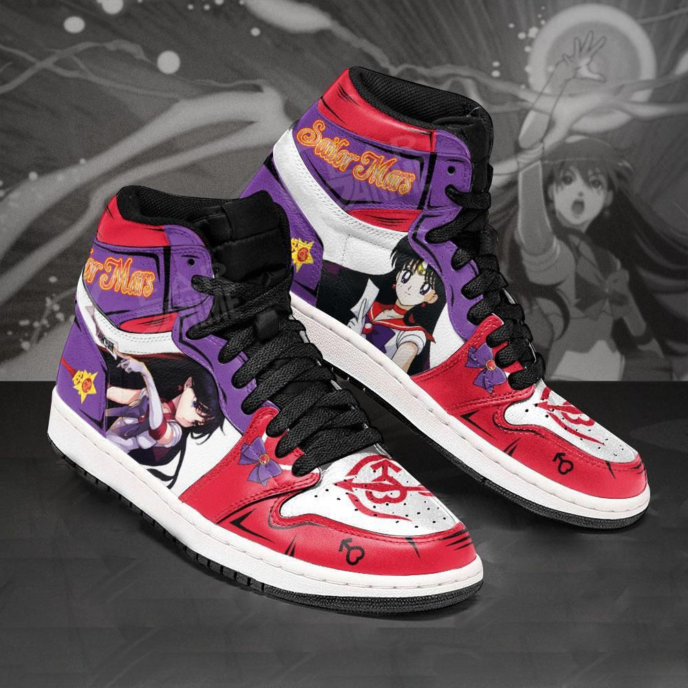 Sailor Mars Sailor Moon Anime 1 High Top Air Jordan Sneaker, Air Jordan Hightop