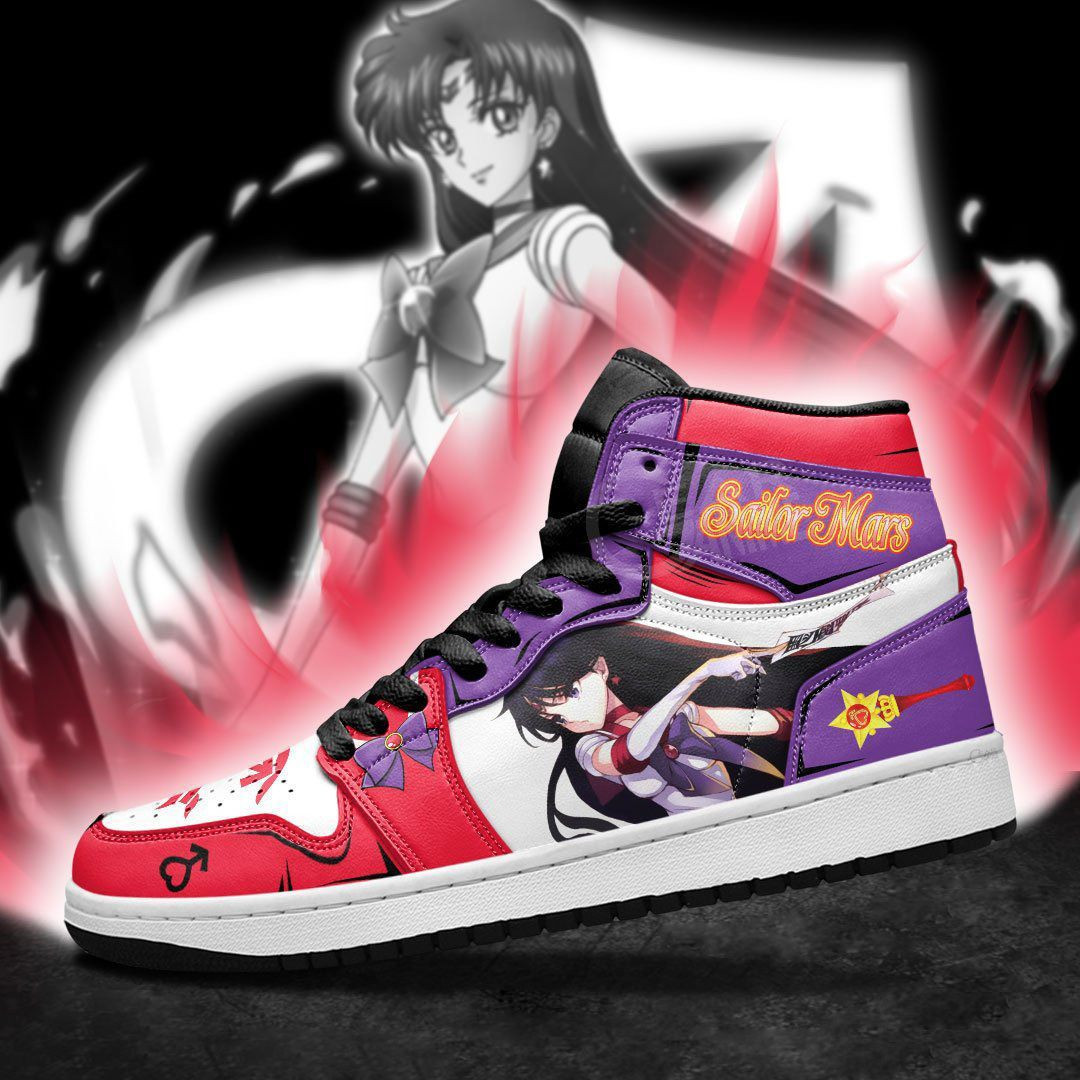 Sailor Mars Sailor Moon Anime 1 High Top Air Jordan Sneaker, Air Jordan Hightop