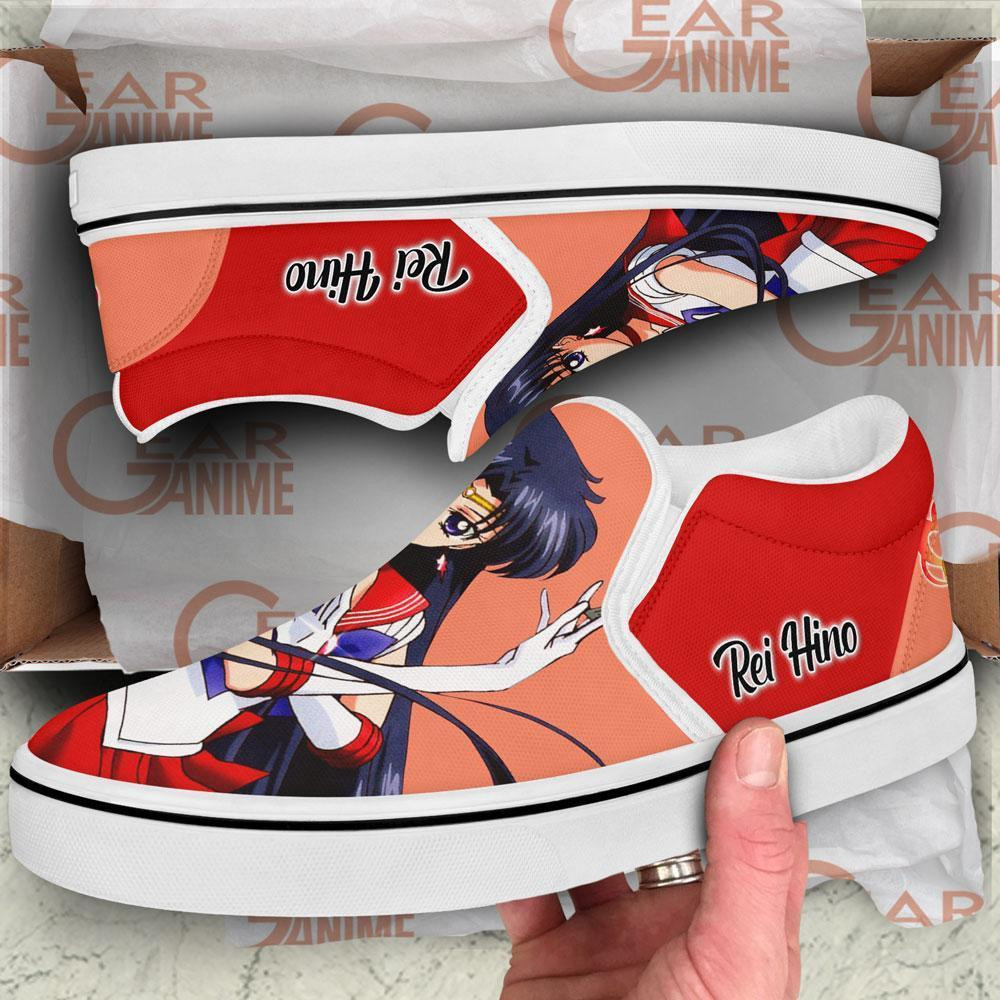 Sailor Mars Slip-On Shoes Canvas Sailor Anime Custom Shoes
