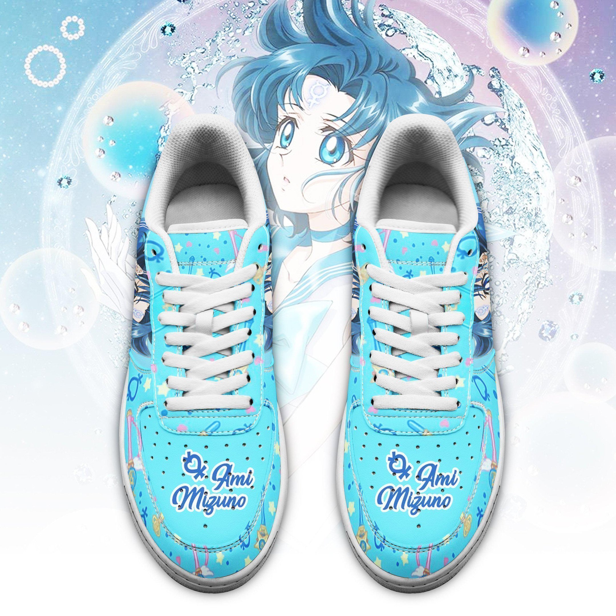 Sailor Mercury Air Sneakers Custom Anime Sailor Moon Shoes