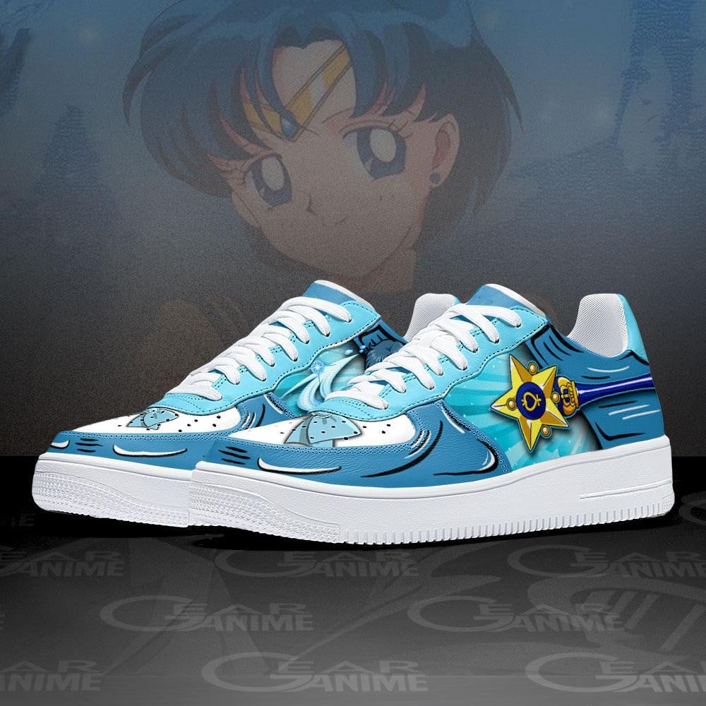 Sailor Mercury Air Sneakers Custom Anime Sailor Shoes
