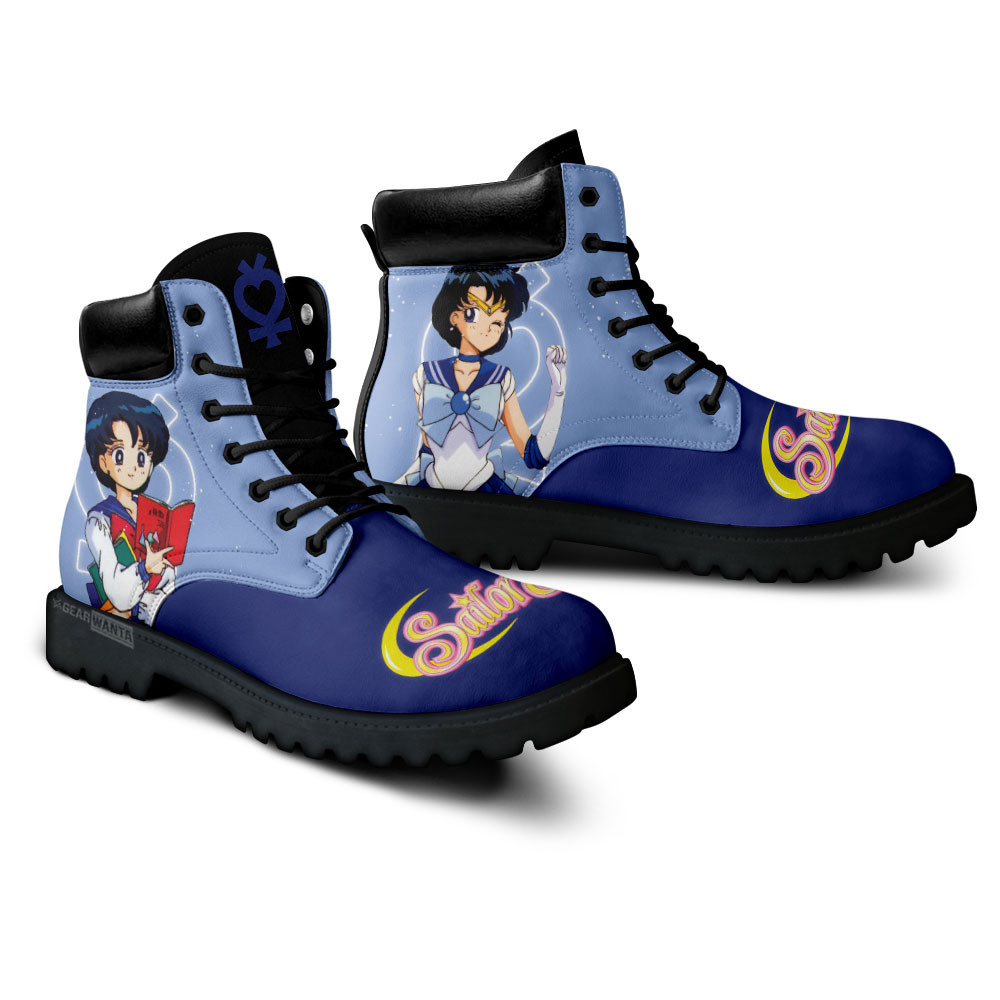 Sailor Mercury Boots Anime Custom Shoes For Fans