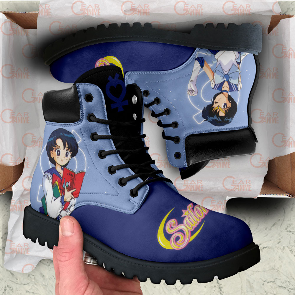 Sailor Mercury Boots Anime Custom Shoes For Fans