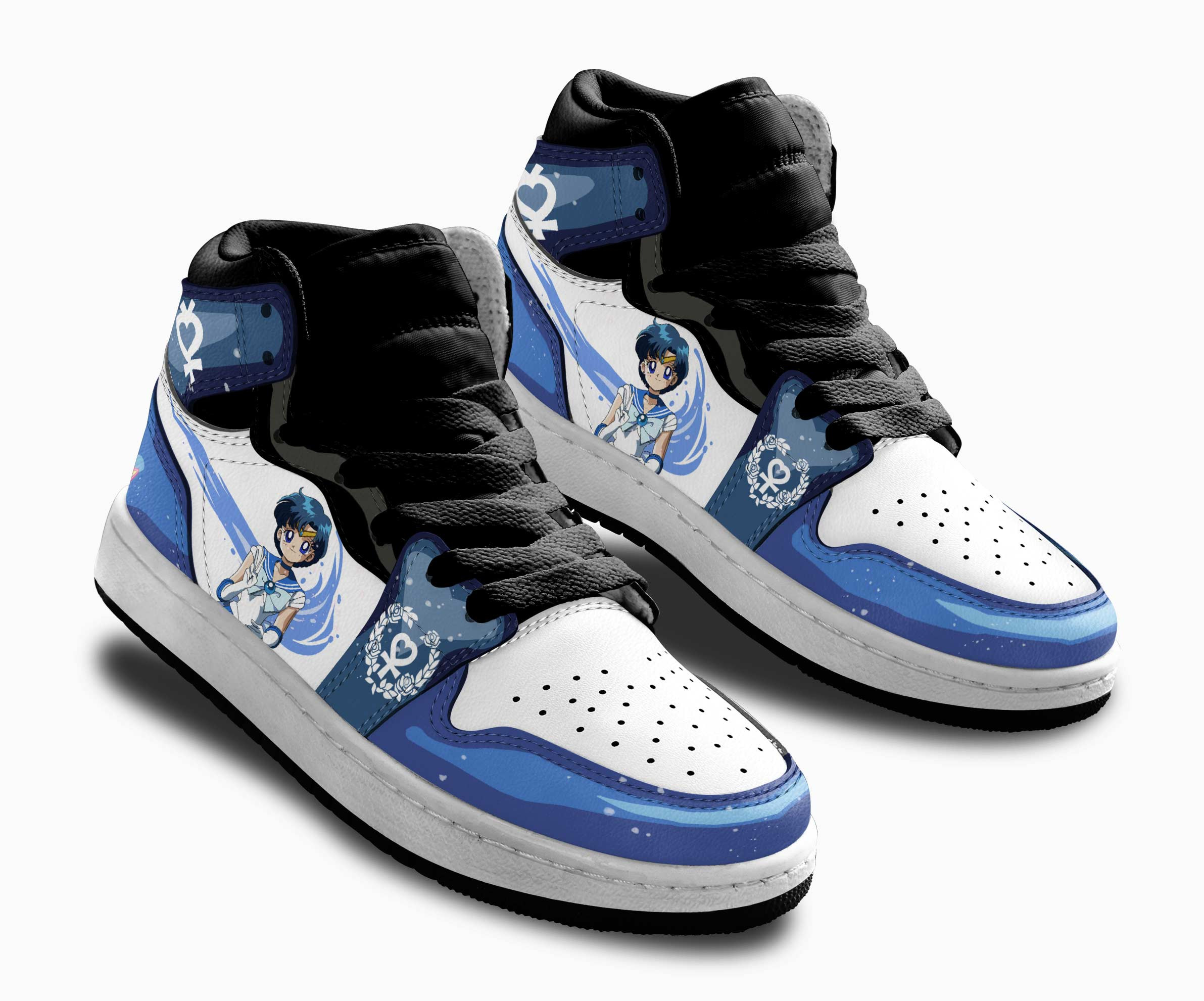 Sailor Mercury Kids Sneakers Custom Sailor Anime Shoes For Kids