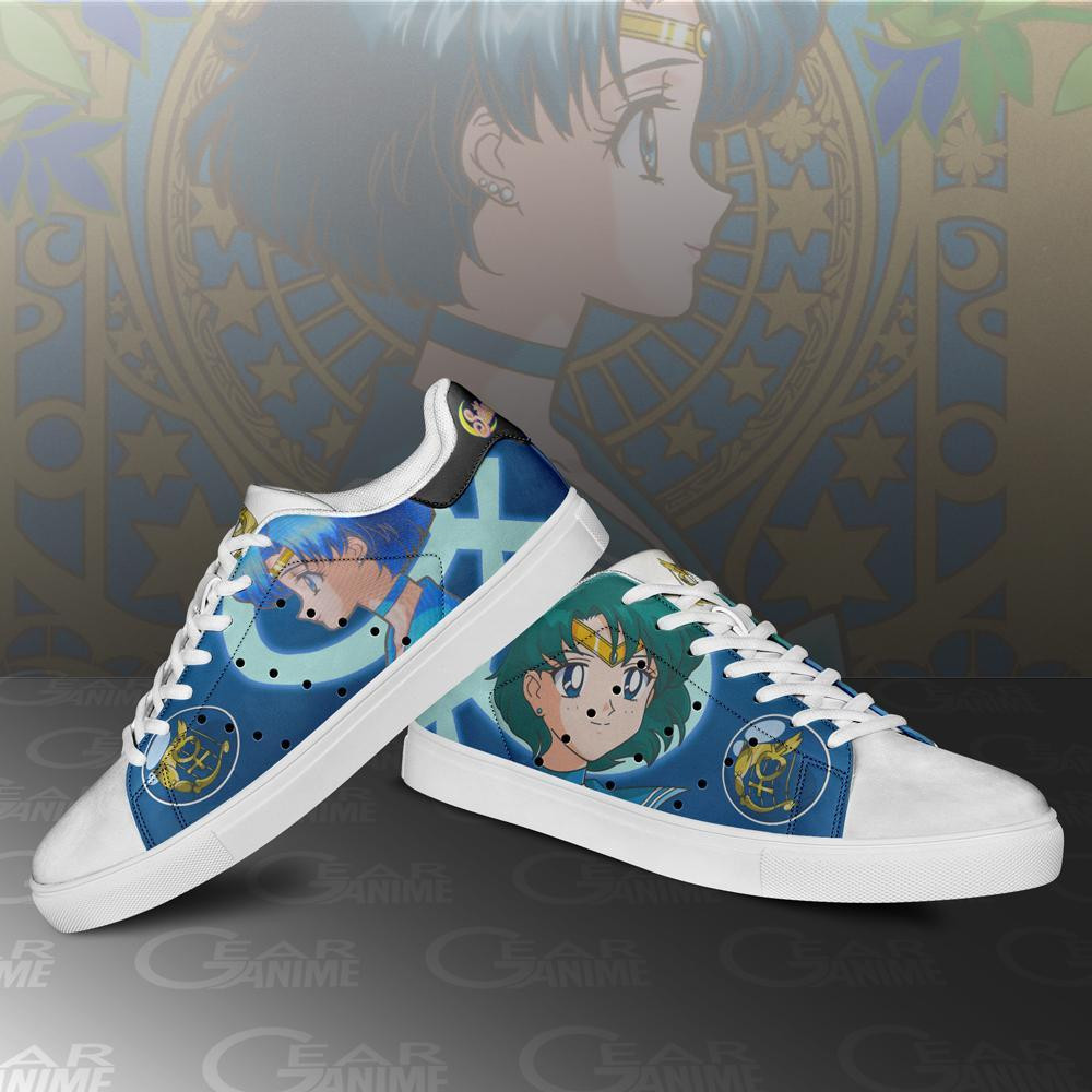 Sailor Mercury Skate Shoes Sailor Anime Custom Shoes