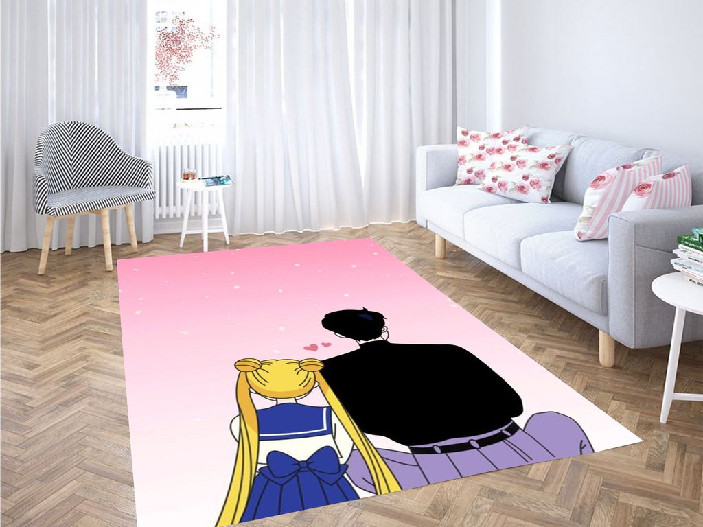 Sailor Moon In Love Aesthetic Living Room Modern Carpet Rectangle Rug