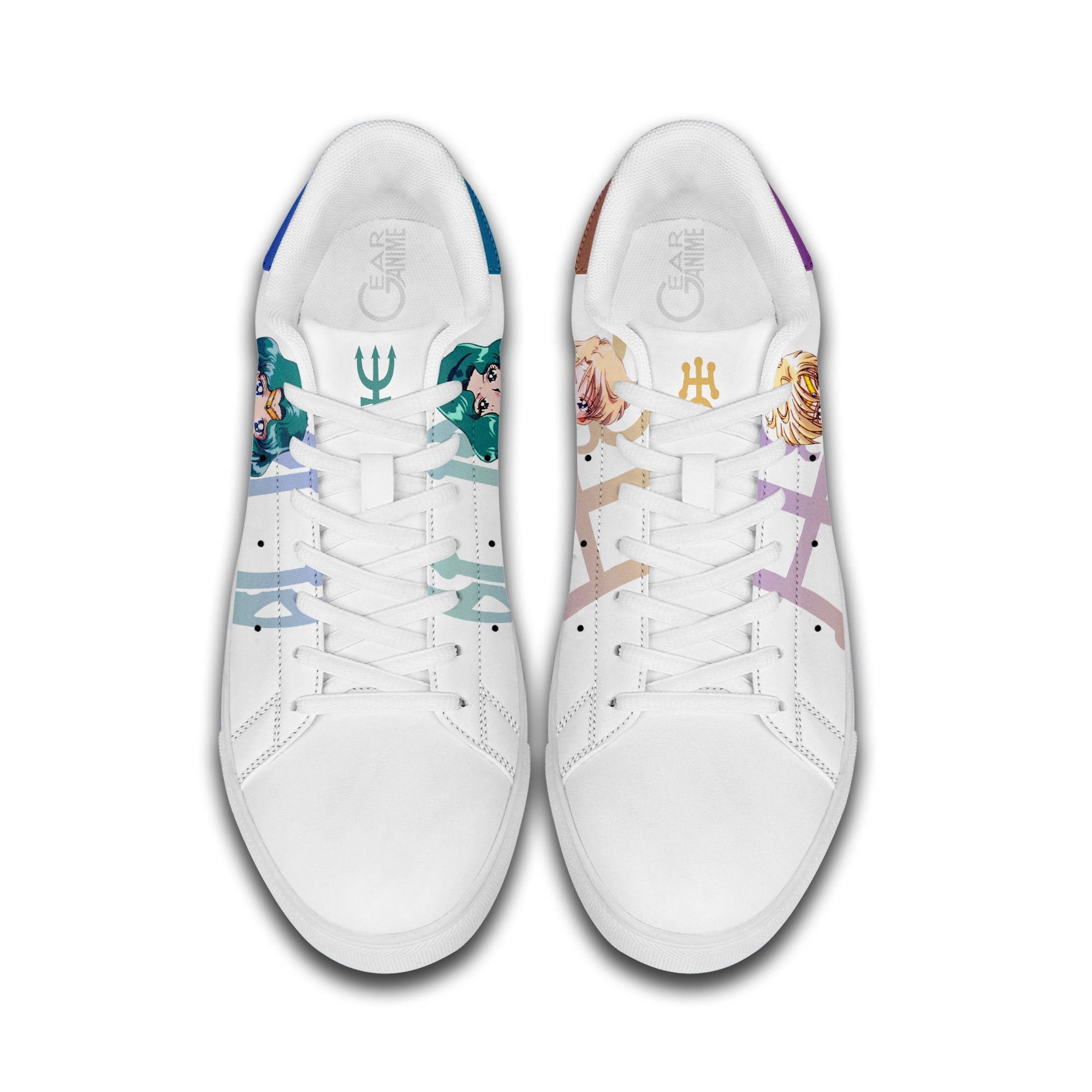 Sailor Neptune And Sailor Uranus Skate Sneakers Custom Sailor Anime Shoes