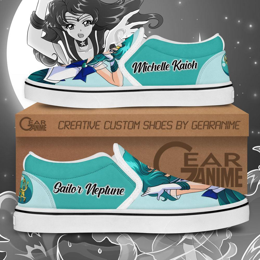 Sailor Neptune Slip-On Shoes Canvas Anime Sailor Custom Shoes