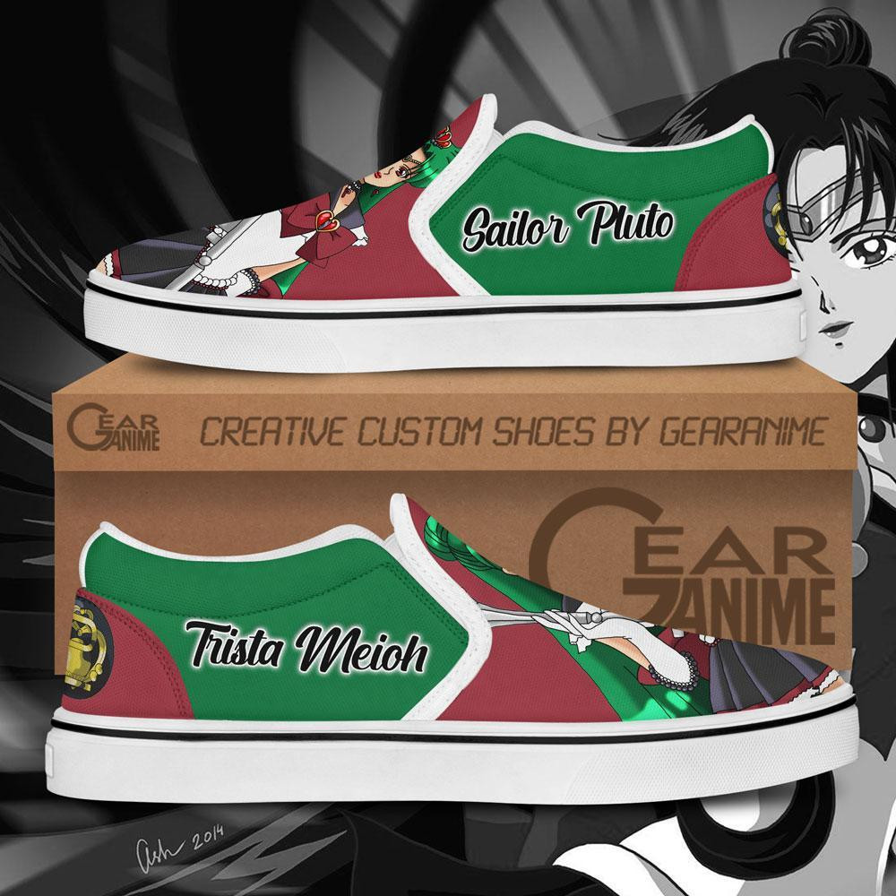 Sailor Pluto Slip-On Shoes Canvas Sailor Anime Custom Shoes