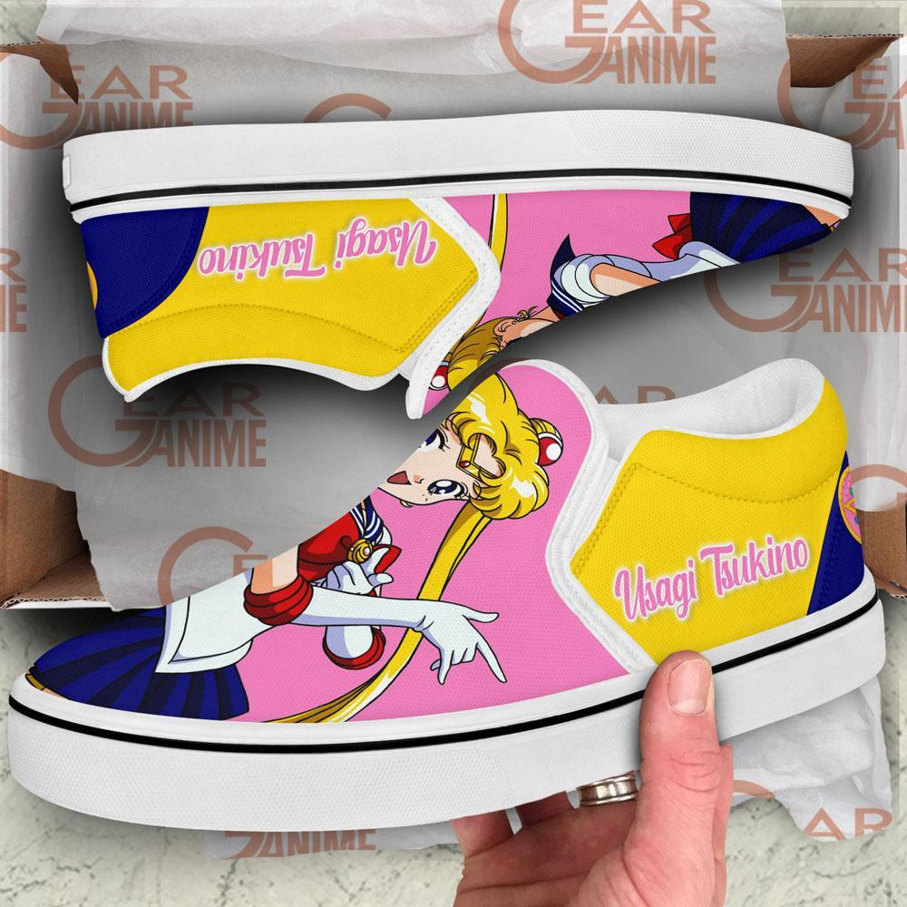 Sailor Slip-On Shoes Canvas Anime Sailor Custom Shoes