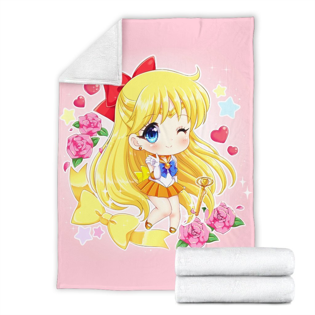 Sailor Venus Chibi Sherpa Blanket Cozy Blanket Fleece Blanket