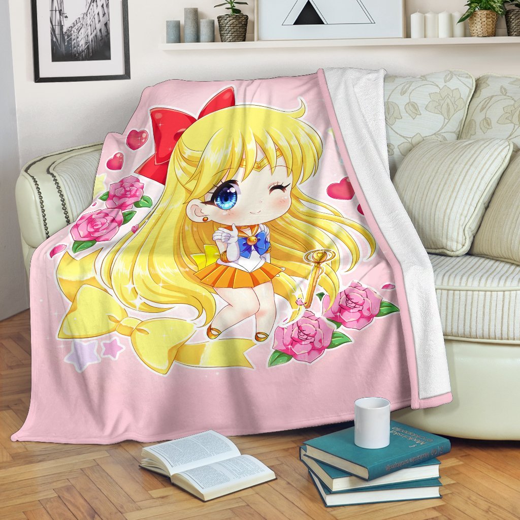 Sailor Venus Chibi Sherpa Blanket Cozy Blanket Fleece Blanket