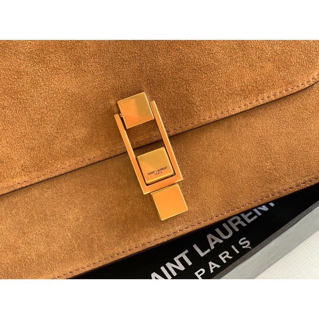 Saint Laurent Le Carre Satchel Brown For Women 9in/23cm YSL