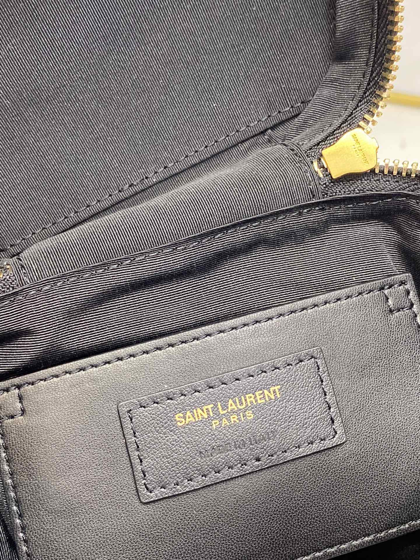 Saint Laurent 80’s Vanity Bag In Carré-Quilted Grain De Poudre Black For Women 6.4in/16.5cm YSL 649779DME271000