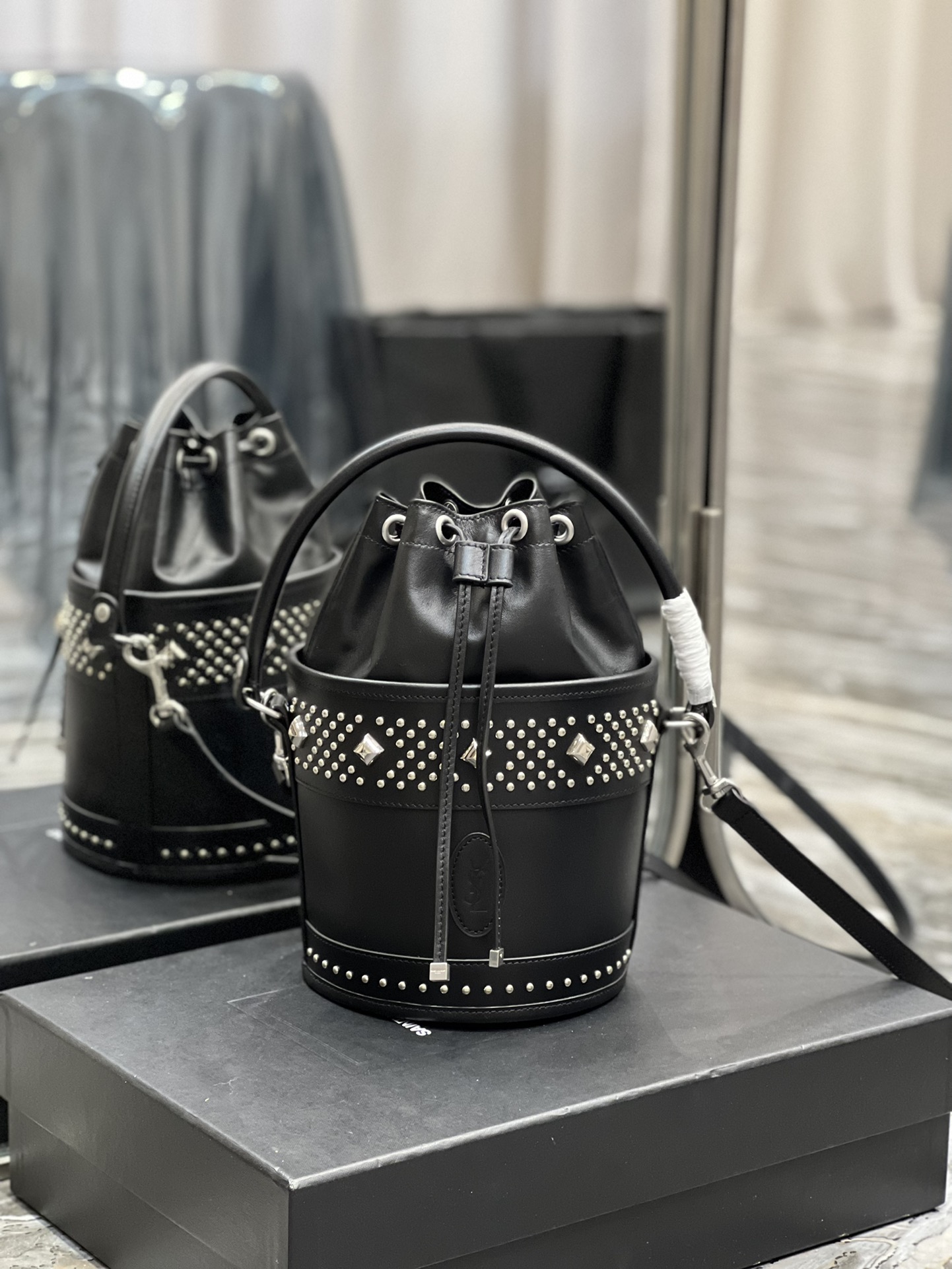 Saint Laurent Bahia Small Bucket Bag Black For Women 10.2in/25cm YSL 685628AAAEF1077