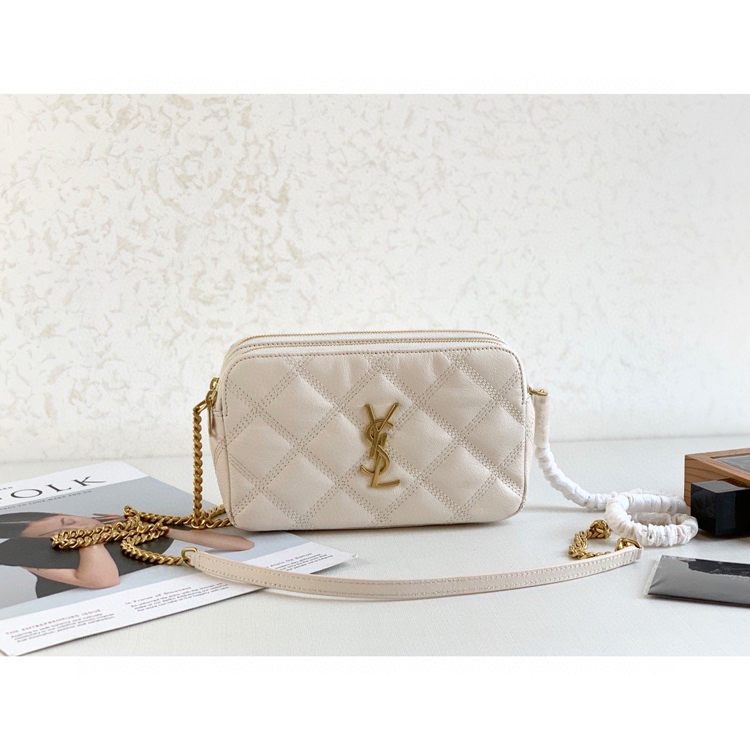 Saint Laurent Becky Crossbody Bag White For Women 7in/18cm YSL