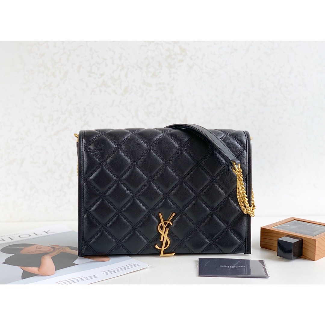 Saint Laurent Becky Small Shoulder Bag Black For Women 10.5in/27cm YSL
