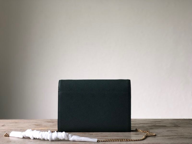 Saint Laurent Cassandra Flap-Front Crossbody Bag Dark Green For Women 8.7in/22cm YSL