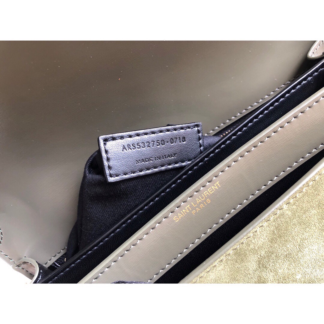 Saint Laurent Cassandra Medium Chain Bag In Box And Velvet Green For Women 8.6in/22cm YSL