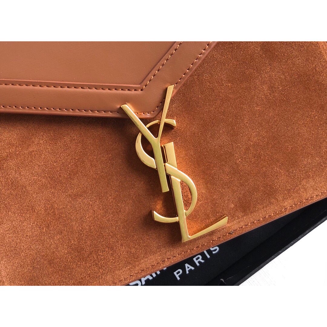 Saint Laurent Cassandra Medium Chain Bag In Box And Velvet Orange For Women 8.6in/22cm YSL