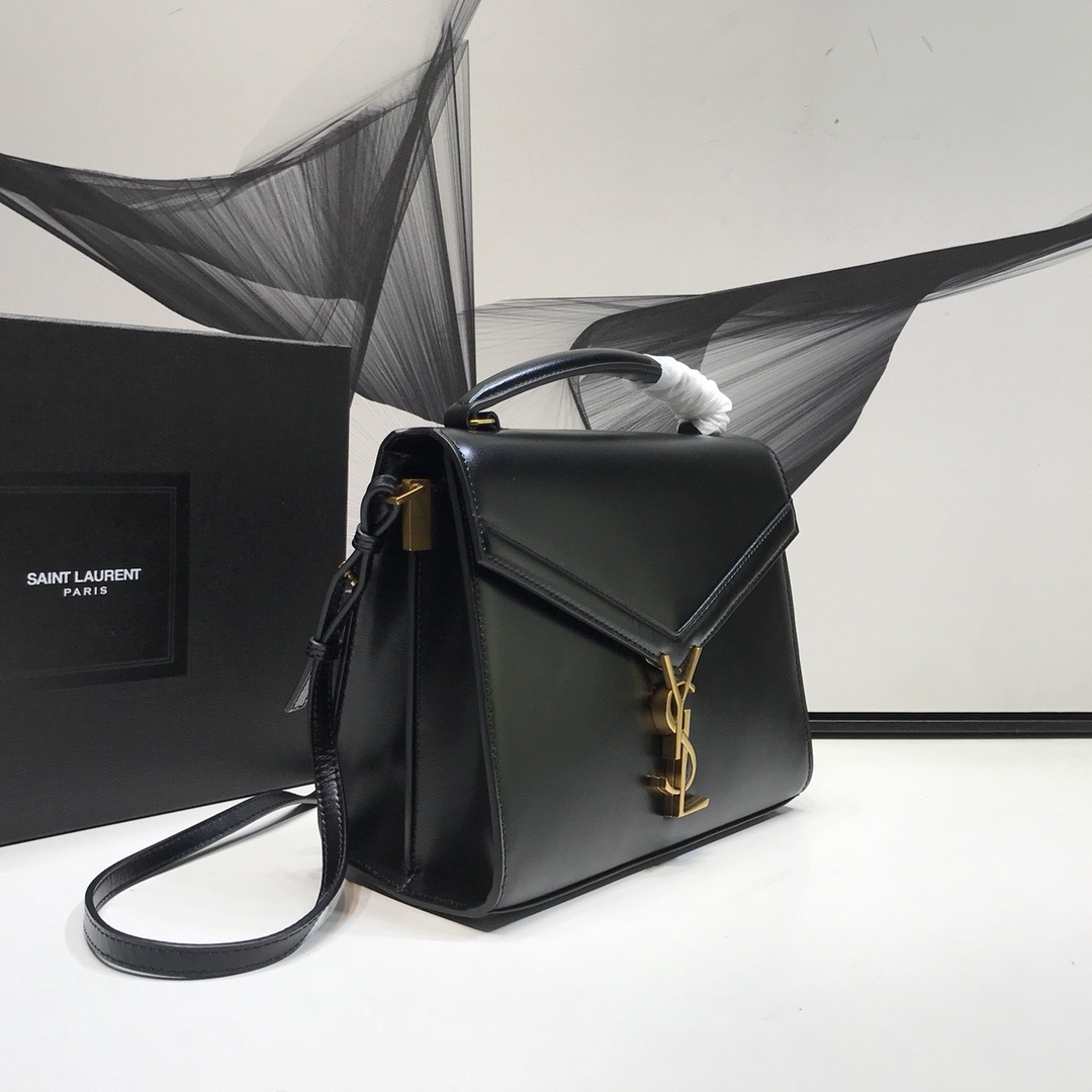 Saint Laurent Cassandra Medium Top Handle Bag In Grain Black For Women 9.6in/24.5cm YSL 623931BOW0W1000