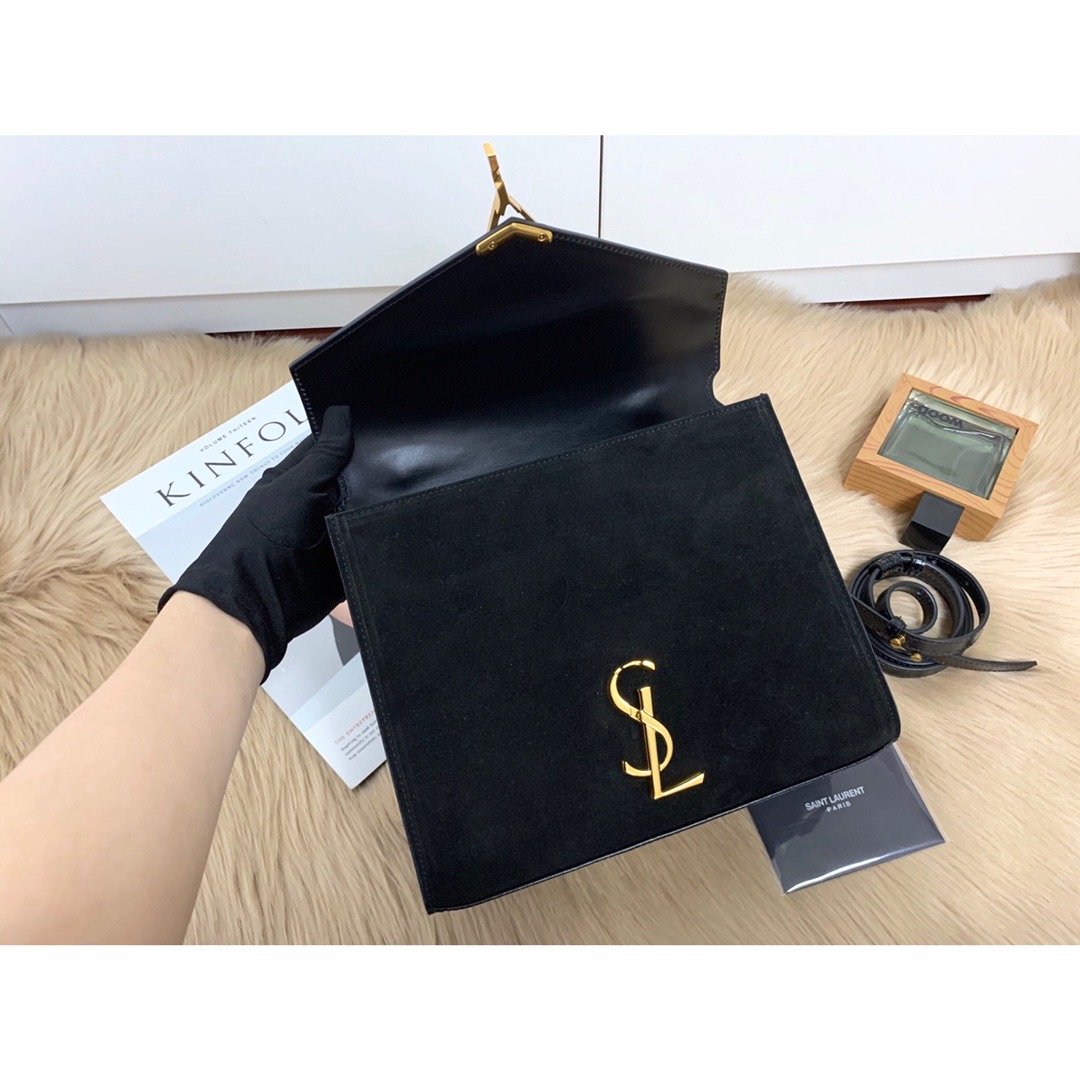 Saint Laurent Cassandra Medium Top Handle Bag In Grain Black For Women 9.6in/24.5cm YSL 623931BOW0W1000