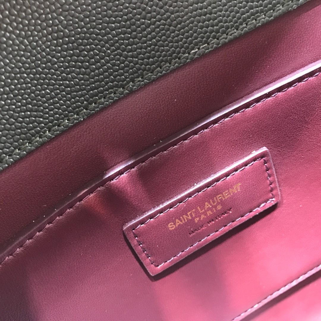 Saint Laurent Cassandra Medium Top Handle Bag In Grain Dark Green For Women 9.6in/24.5cm YSL
