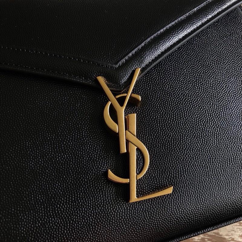 Saint Laurent Cassandra Medium Top Handle Bag In Grain De Poudre Embossed Black For Women 9.6in/25cm 623931BOW0W1000