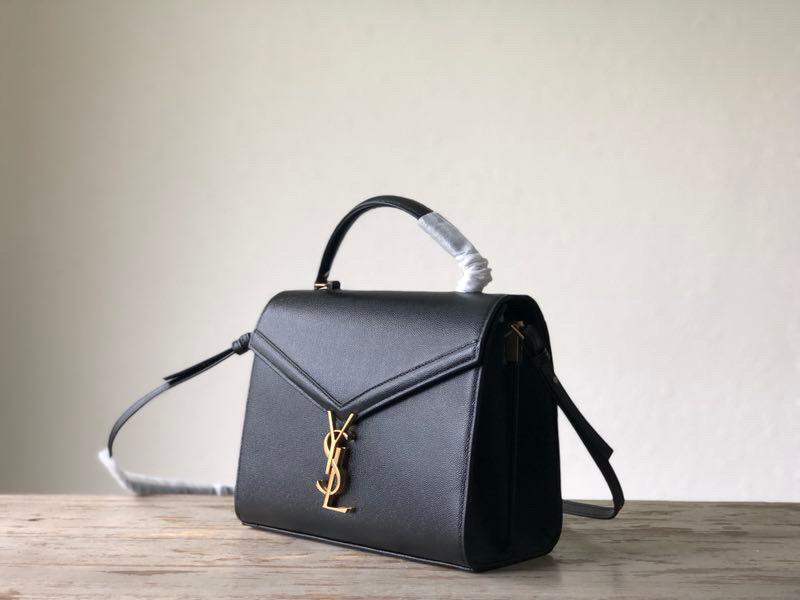 Saint Laurent Cassandra Medium Top Handle Bag In Grain De Poudre Embossed Black For Women 9.6in/25cm 623931BOW0W1000