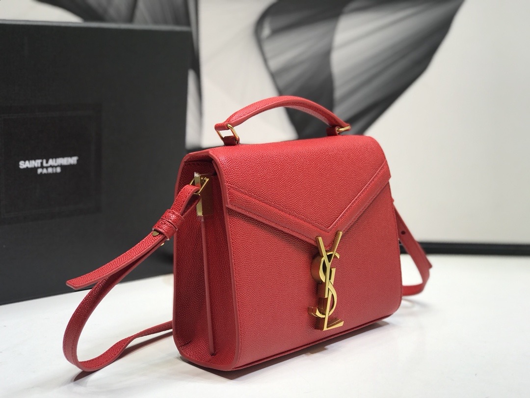 Saint Laurent Cassandra Medium Top Handle Bag Red For Women 9.6in/24.5cm YSL  