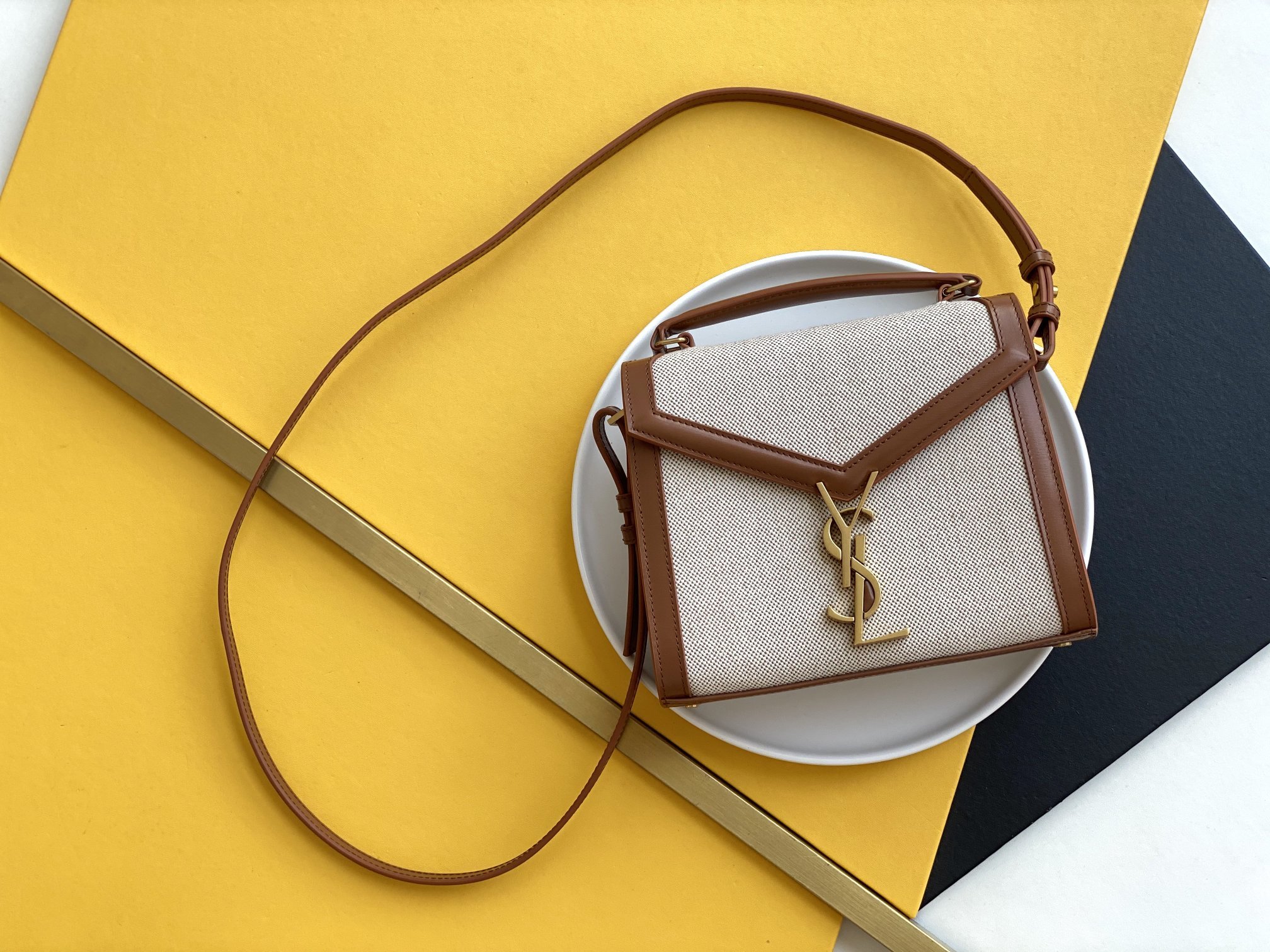 Saint Laurent Cassandra Mini Top Handle Bag For Women 7.8in/20cm Gold Hardware YSL 623930HZD2J9380