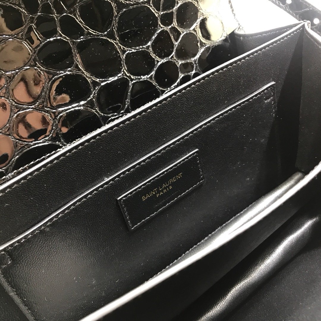 Saint Laurent Cassandra Small Crossbody Bag With Stone Print Black For Women 7.4in/19cm YSL