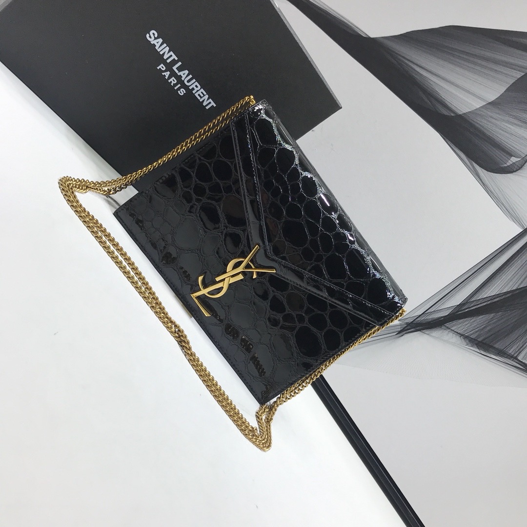 Saint Laurent Cassandra Small Crossbody Bag With Stone Print Black For Women 7.4in/19cm YSL