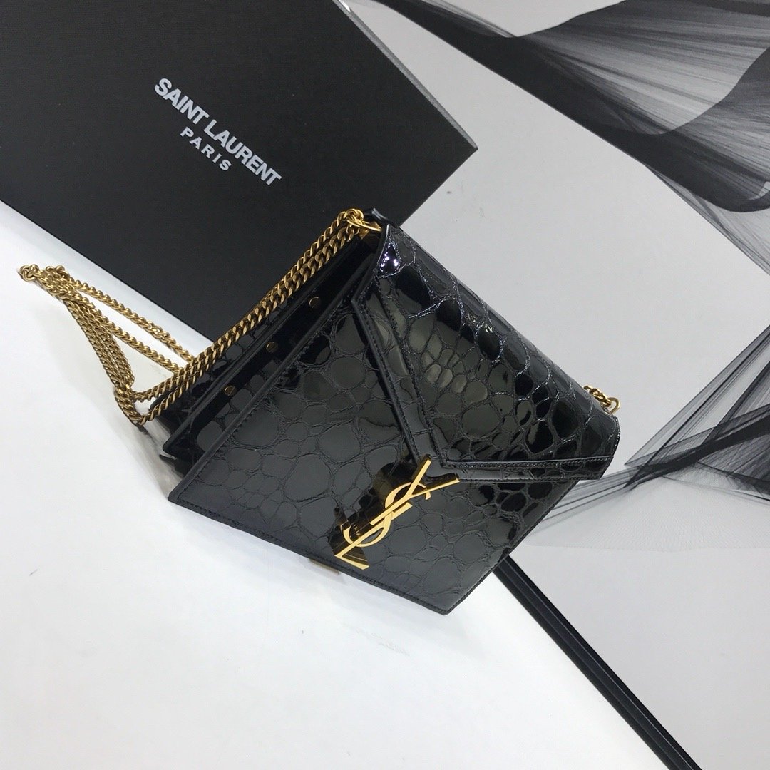 Saint Laurent Cassandra Small Crossbody Bag With Stone Print Black For Women 7.4in/19cm YSL