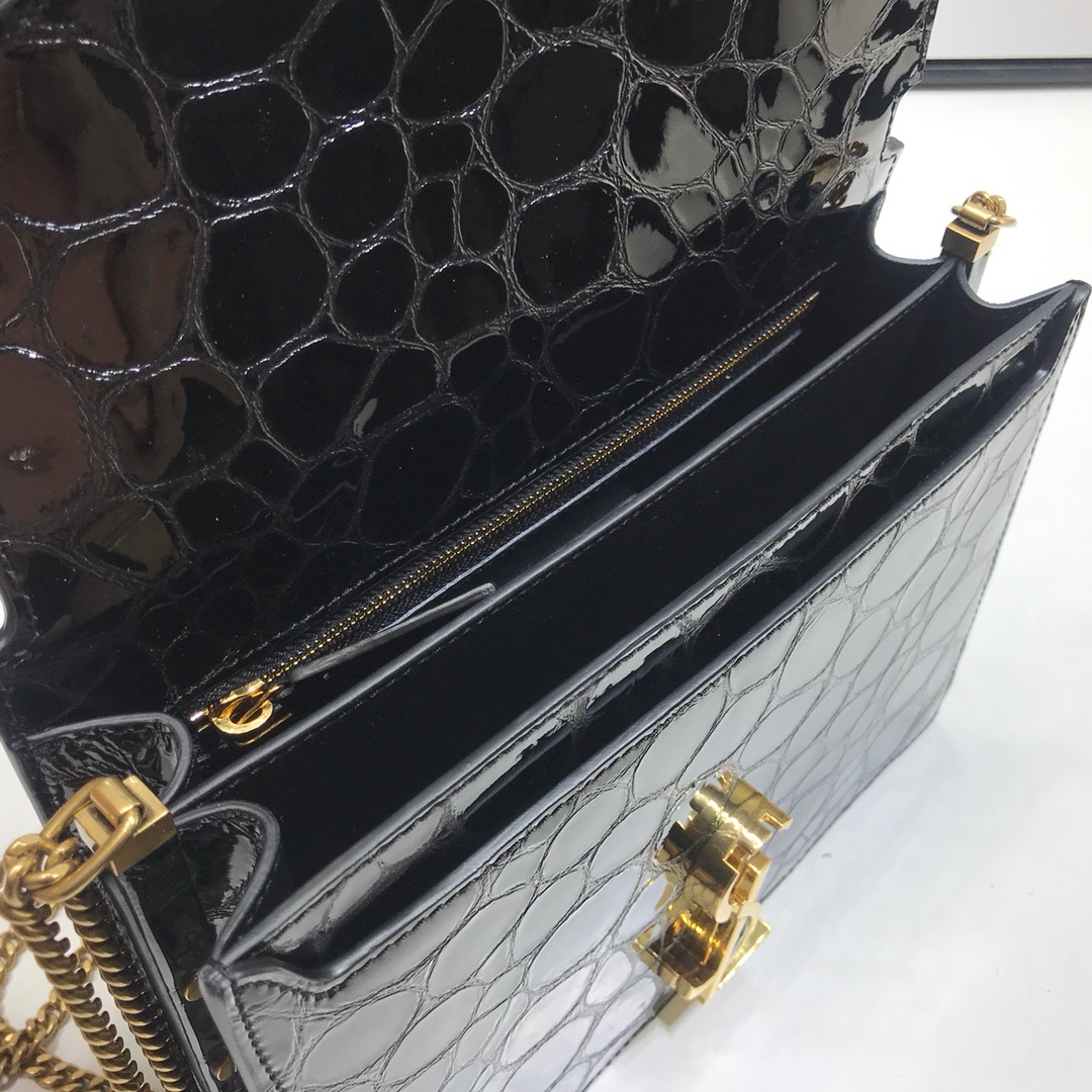 Saint Laurent Cassandra Small Crossbody Bag With Stone Print Black For Women 7.4in/19cm YSL