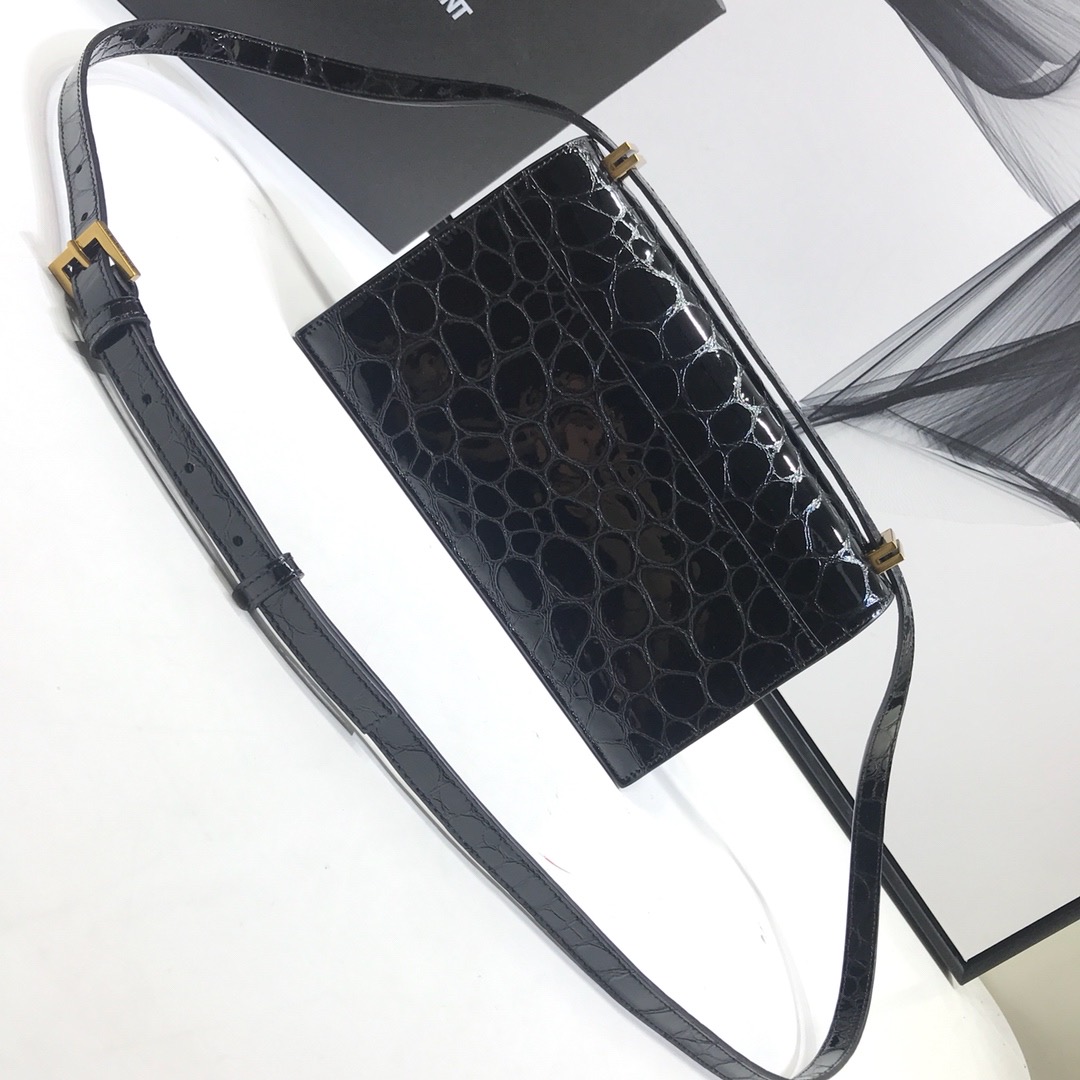 Saint Laurent Cassandra Small Crossbody Bag With Stone Print Black For Women 7.4in/19cm YSL