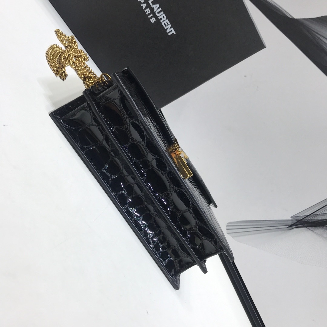 Saint Laurent Cassandra Small Crossbody Bag With Stone Print Black For Women 7.4in/19cm YSL