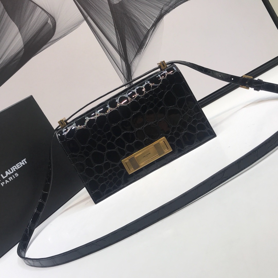 Saint Laurent Cassandra Small Crossbody Bag With Stone Print Black For Women 7.4in/19cm YSL