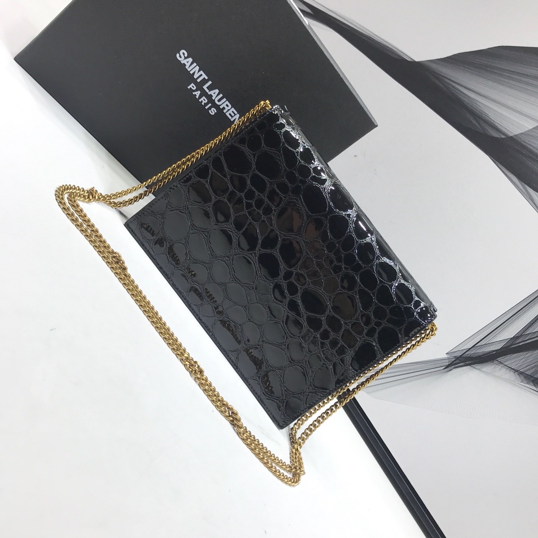 Saint Laurent Cassandra Small Crossbody Bag With Stone Print Black For Women 7.4in/19cm YSL