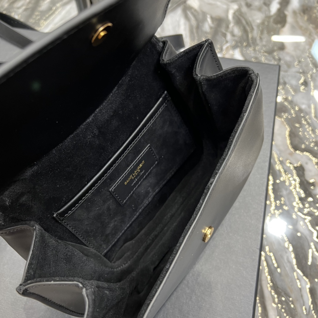 Saint Laurent Charlie Medium Shoudler Bag Black For Women 9.1in/23cm YSl 6867422R20W1000