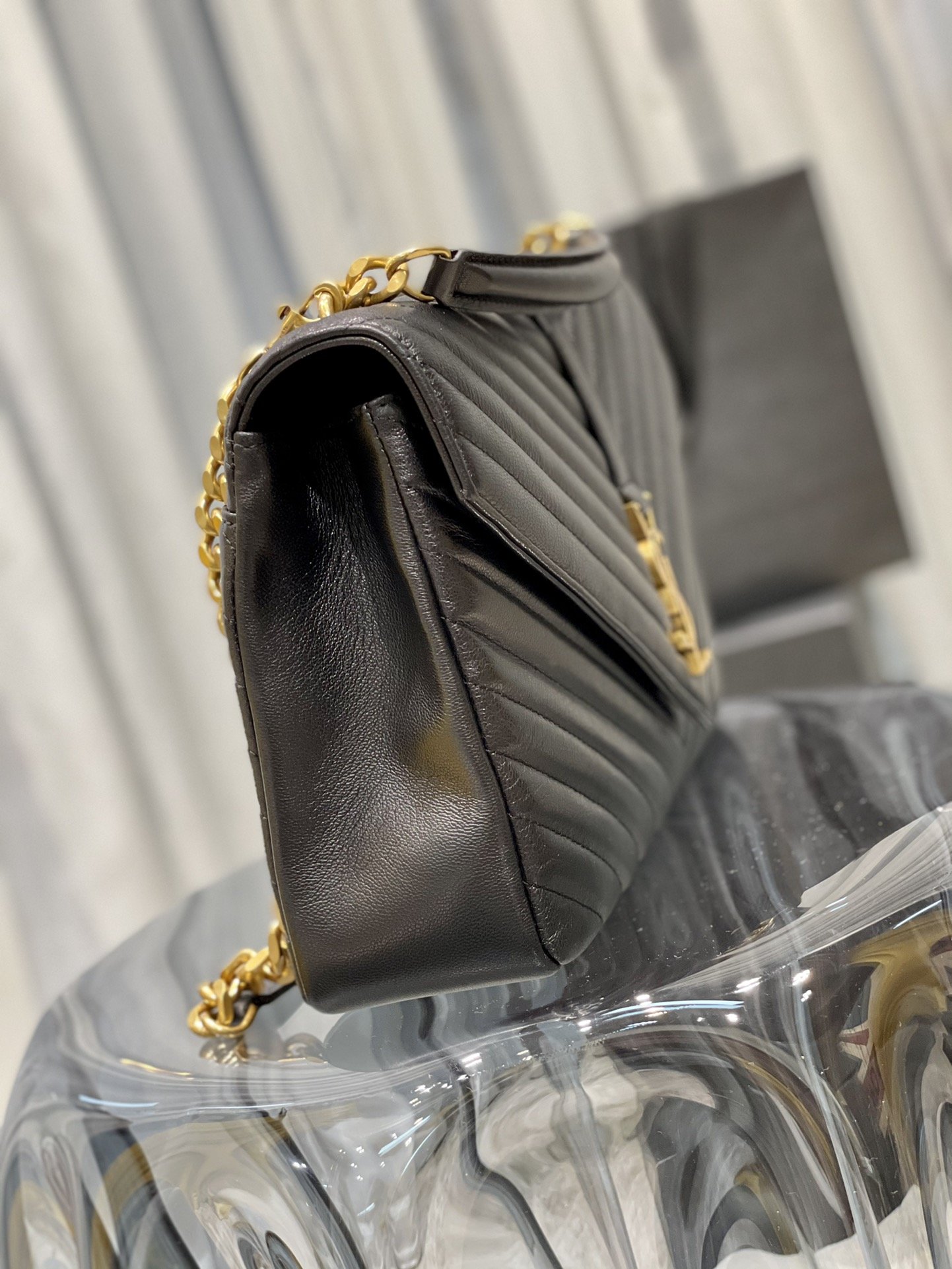 Saint Laurent College Large Chain Bag Black With Gold Hardware For Women 12.6in/32cm YSL 600278BR