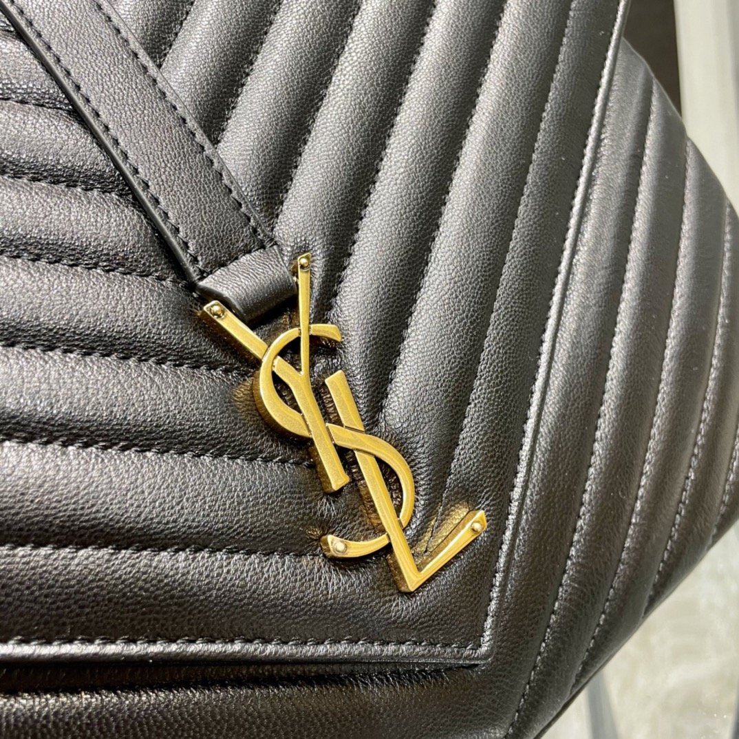 Saint Laurent College Large Chain Bag Black With Gold Hardware For Women 12.6in/32cm YSL 600278BR
