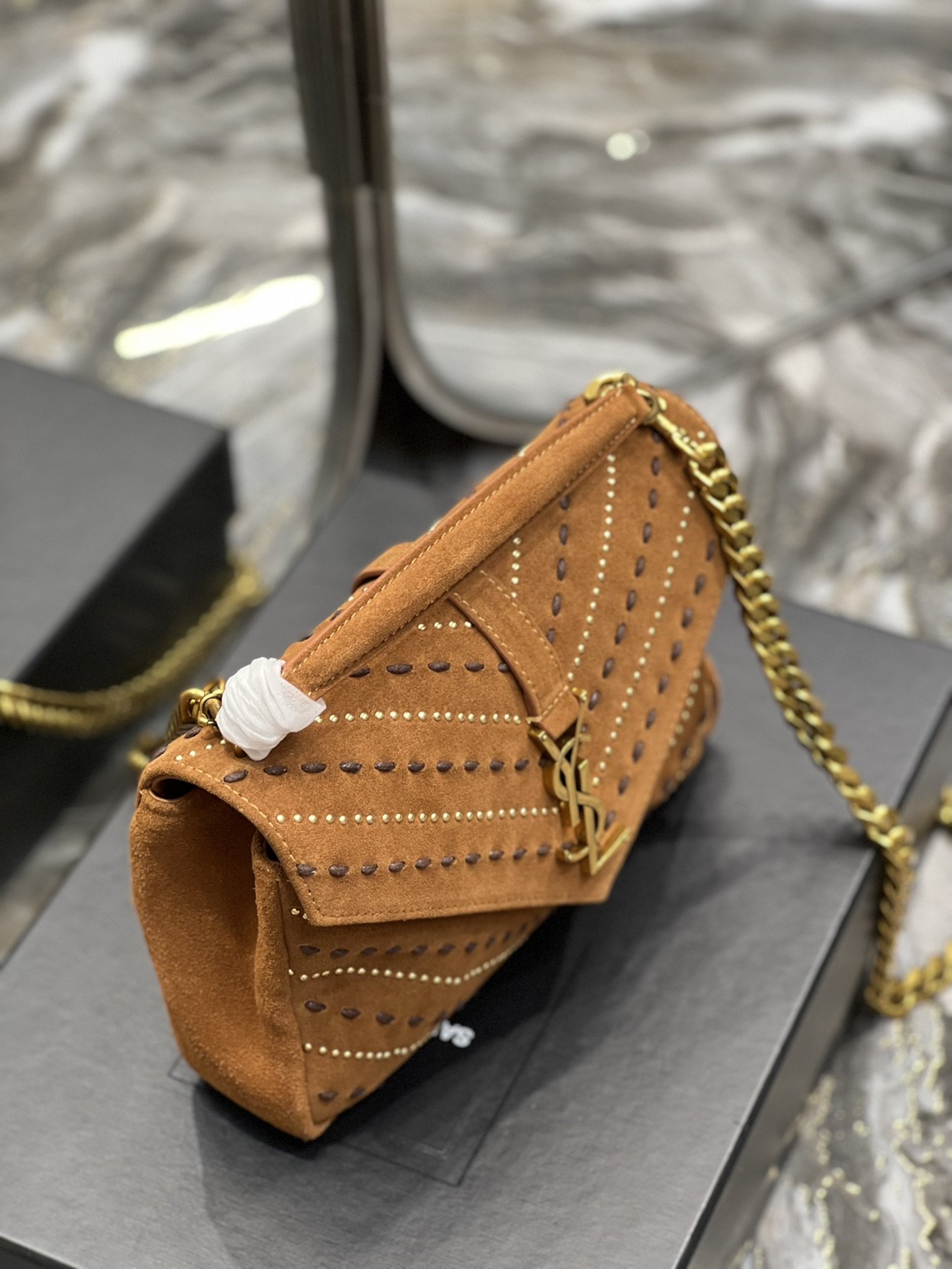 Saint Laurent College Medium Shoulder Bag Brown For Women, Women’s Bags 9.4in/24cm YSL