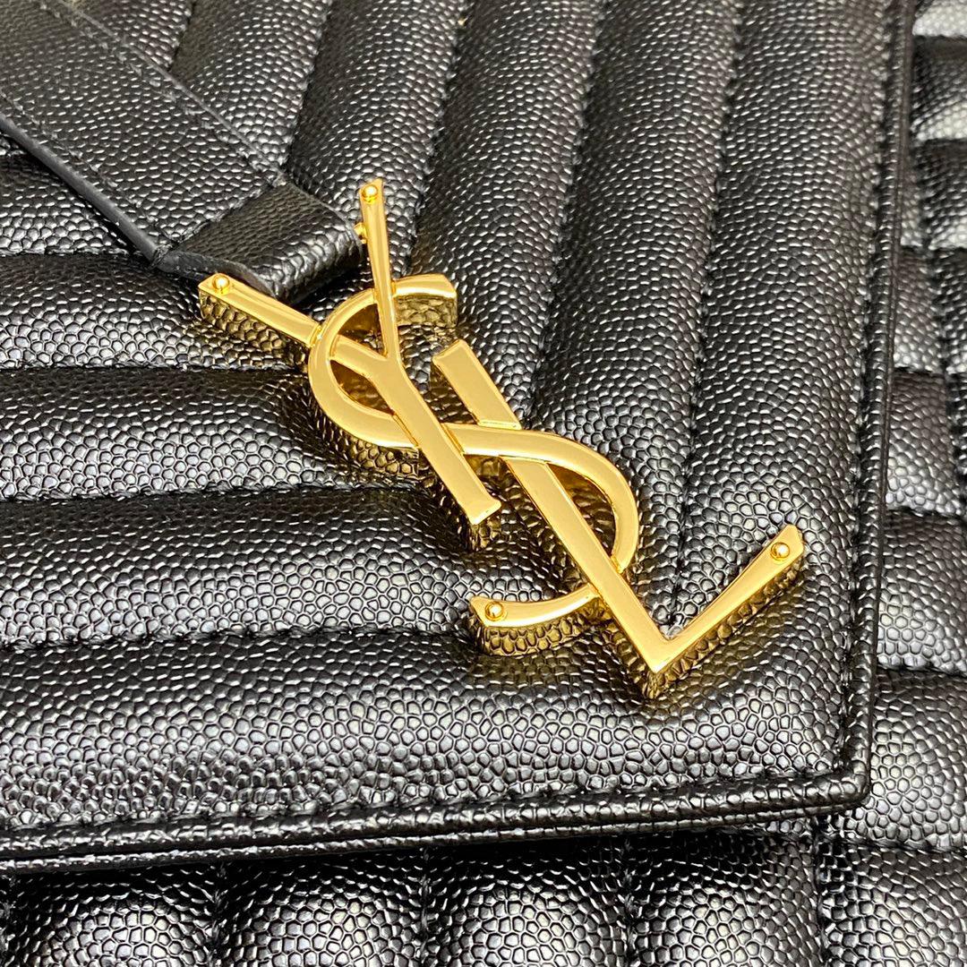 Saint Laurent Envelope Large Bag In Mix Matelasse Grain De Poudre Embossed 12.2in/31cm YSL