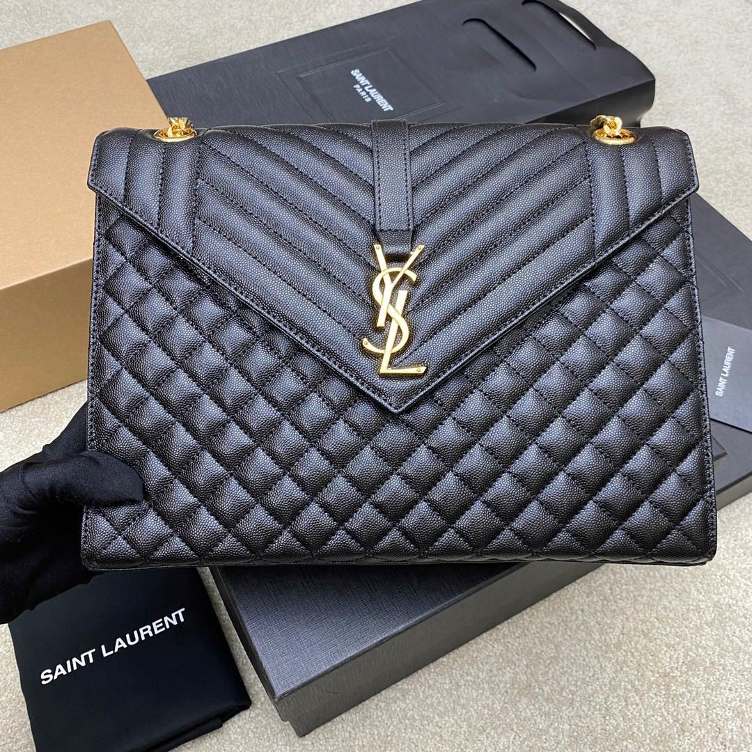 Saint Laurent Envelope Large Bag In Mix Matelasse Grain De Poudre Embossed 12.2in/31cm YSL